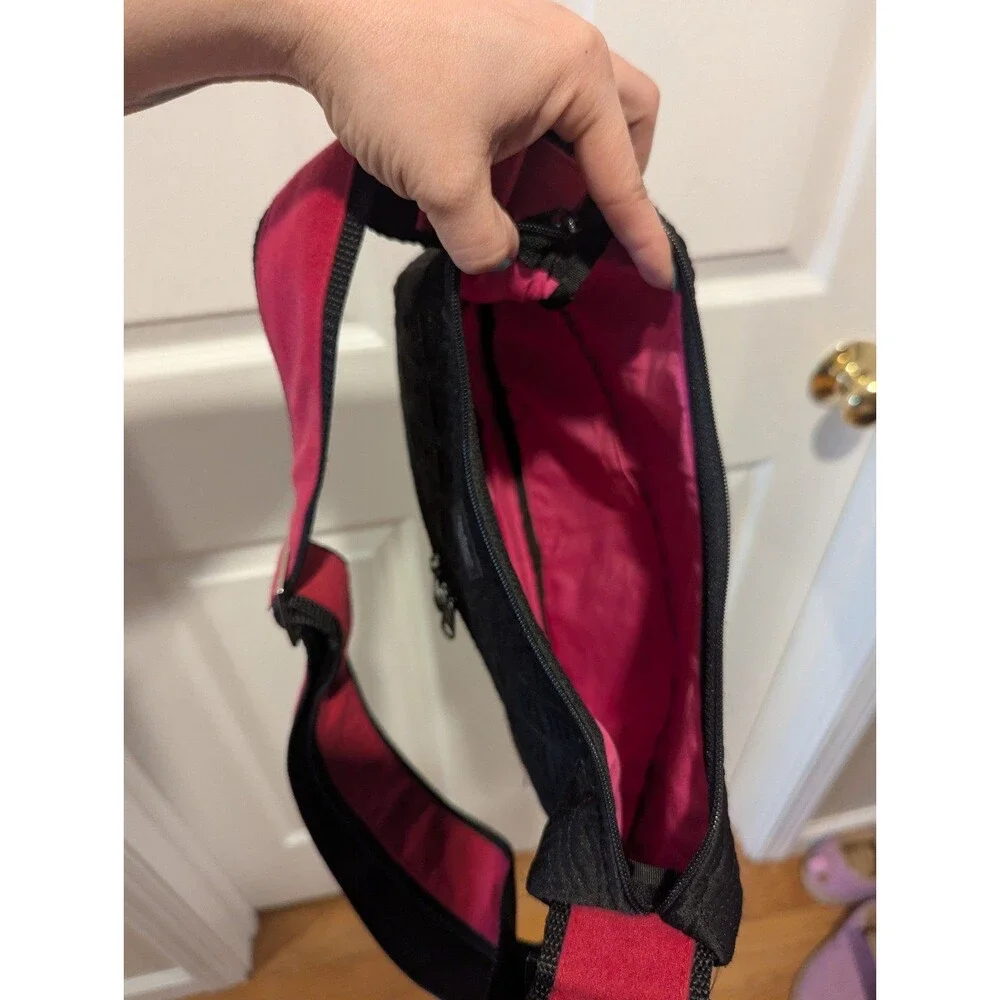 Vintage Madison Handbag‎ Handmade Black and Pink Crossbody Bag